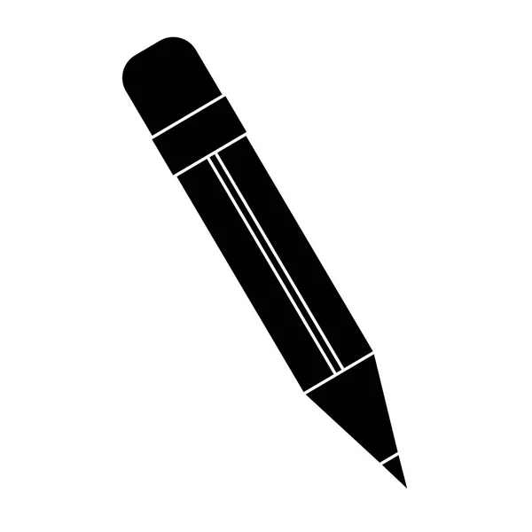 Sziluettjét fekete ceruza radírral — Stock Vector