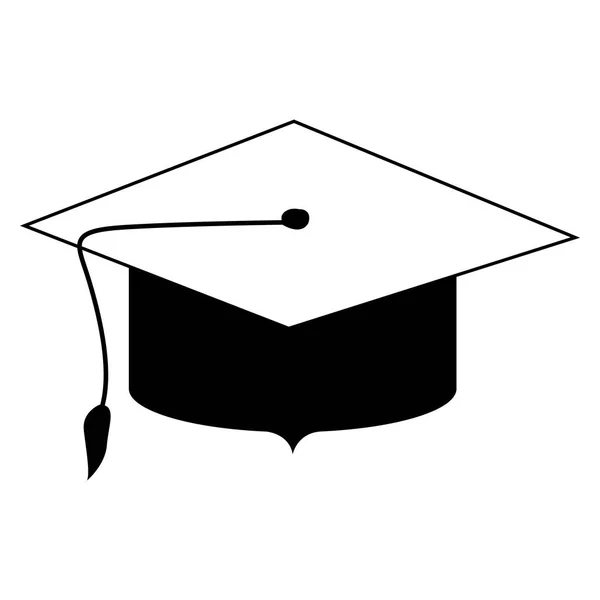 Μαύρη σιλουέτα του καπάκι αποφοίτηση — Διανυσματικό Αρχείο