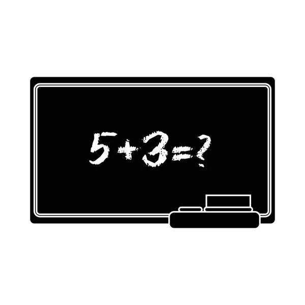 Schwarze Silhouettentafel für Klassen mit Zahlen — Stockvektor