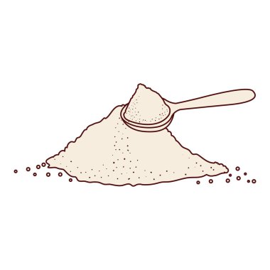 İzole şeker ve kaşık tasarım