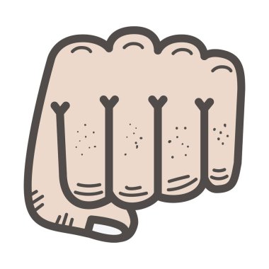 İzole yumruk el tasarım