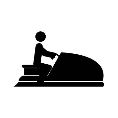 İzole piktogram ve jet ski tasarım