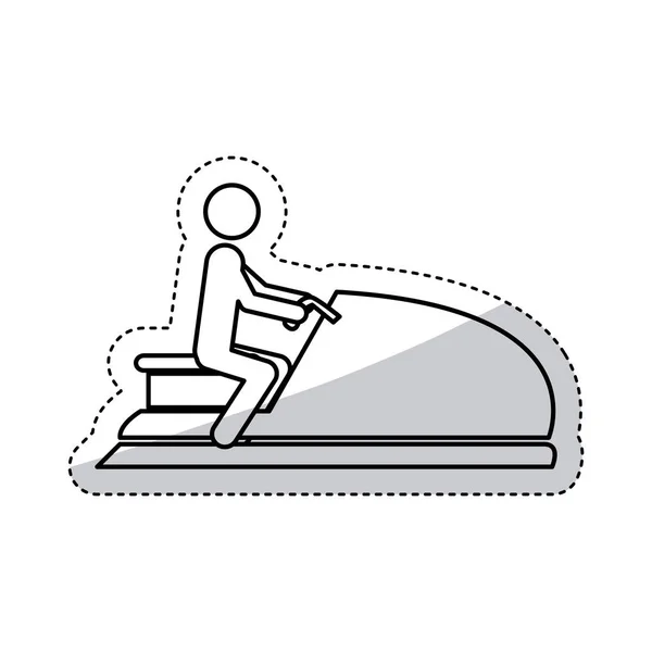 İzole piktogram ve jet ski tasarım — Stok Vektör