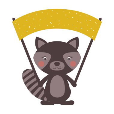 İzole Rakun karikatür tasarım