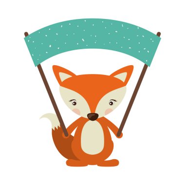 İzole fox karikatür tasarım