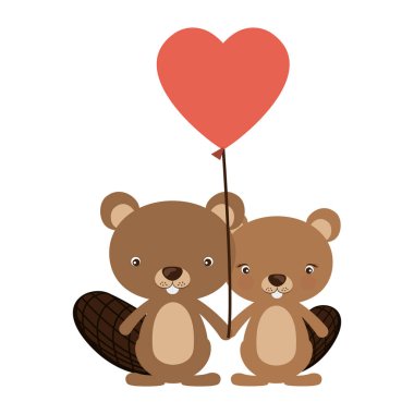 İzole kunduz tasarım karikatür