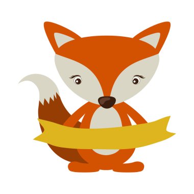 İzole fox karikatür tasarım