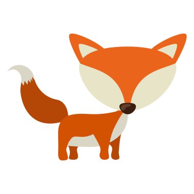 İzole fox karikatür tasarım
