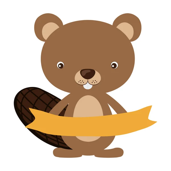 Geïsoleerde beaver cartoon design — Stockvector
