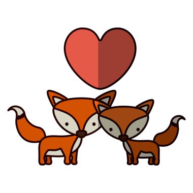 İzole fox karikatür tasarım