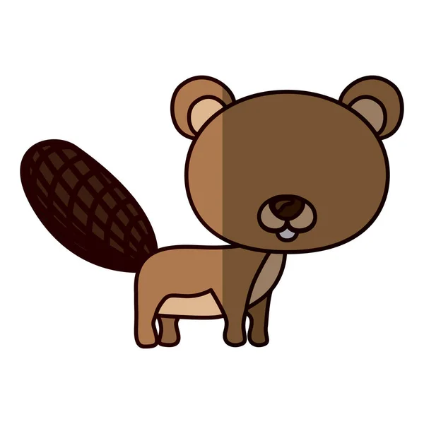 Isolato castoro disegno cartone animato — Vettoriale Stock