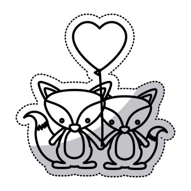 İzole fox karikatür tasarım