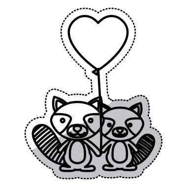 İzole Rakun karikatür tasarım