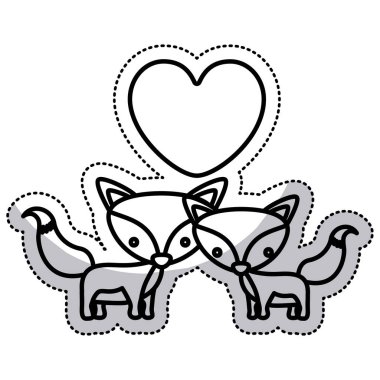 İzole fox karikatür tasarım