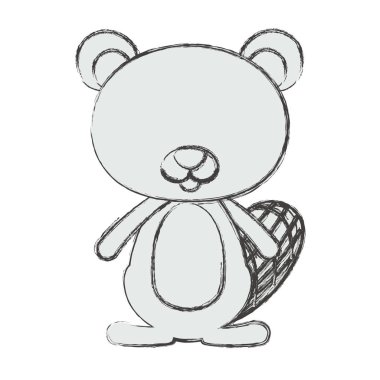 İzole kunduz tasarım karikatür