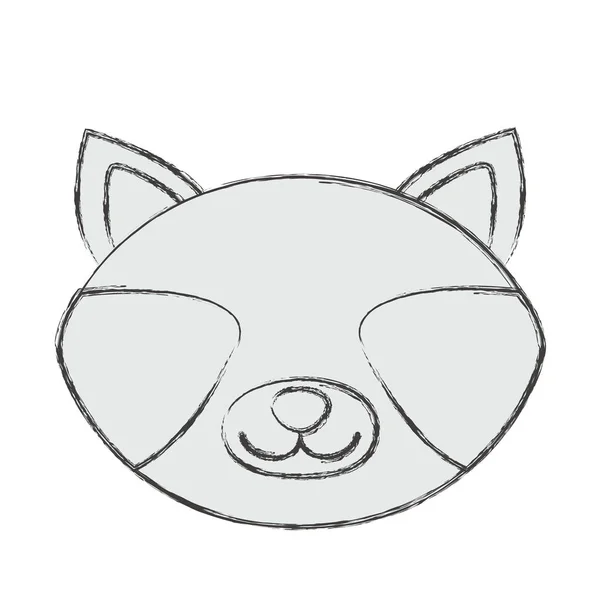 孤立的浣熊卡通设计 — 图库矢量图片