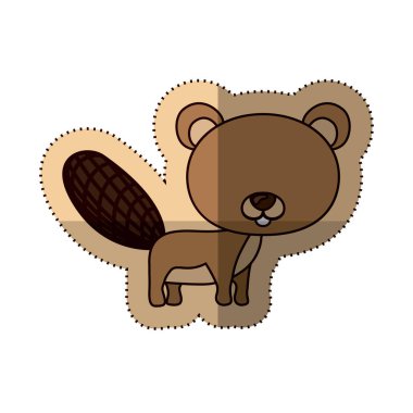 İzole kunduz tasarım karikatür