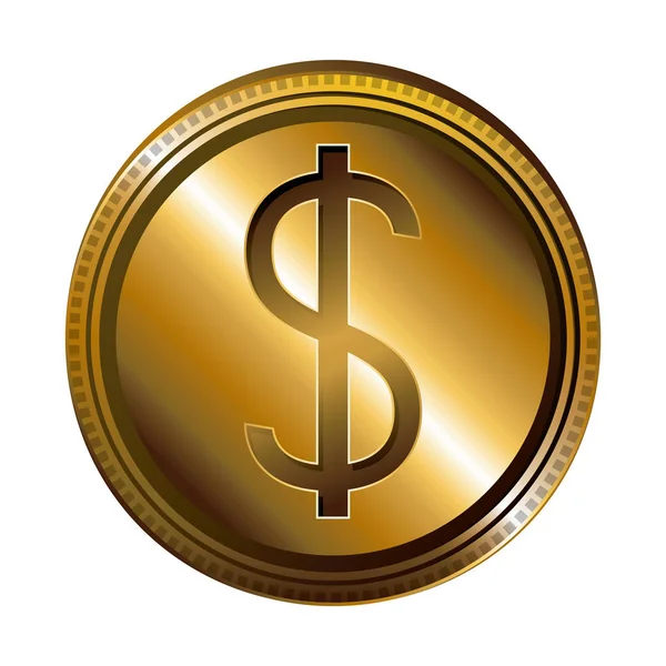 Geïsoleerde munt ontwerp — Stockvector