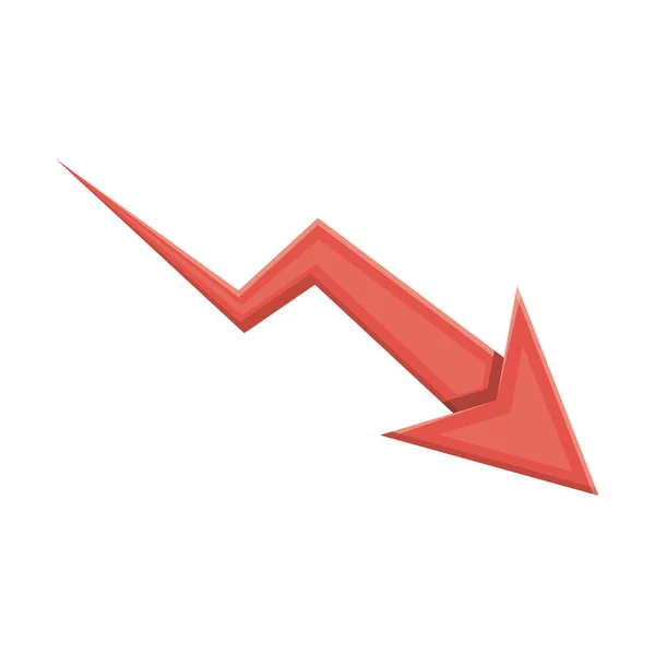 Isolado projeto seta diminuição — Vetor de Stock