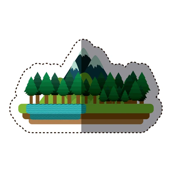 Isolated forest and mountain design — Stock Vector