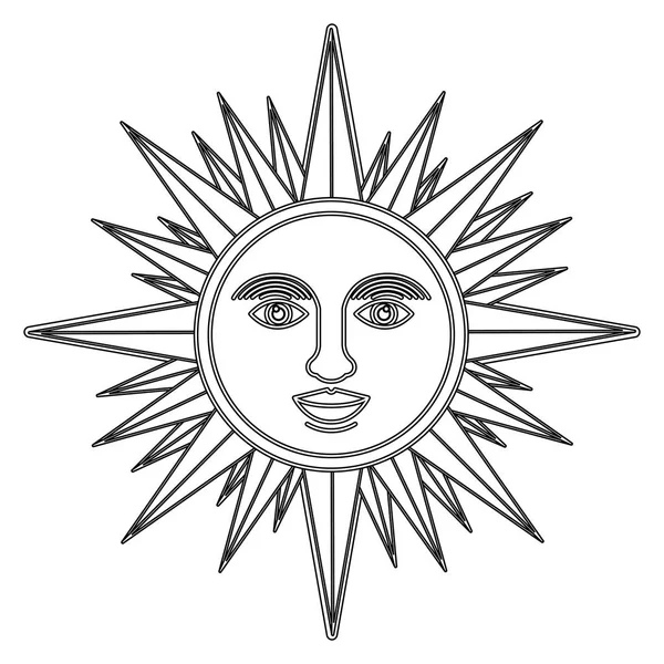 Design de desenhos animados sol isolado — Vetor de Stock