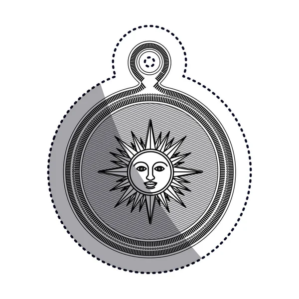 Isolierte Sonne im Kompassdesign — Stockvektor