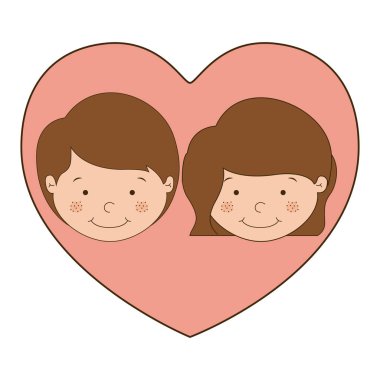 İzole erkek ve kız çocuk karikatür tasarım