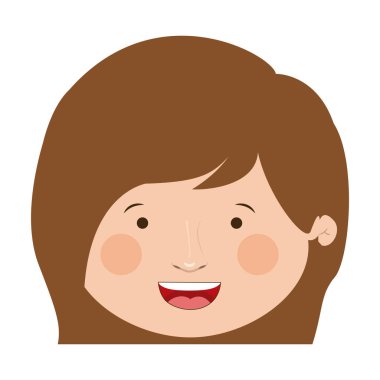 İzole kız çizgi film tasarım