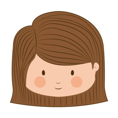 İzole kız çizgi film tasarım