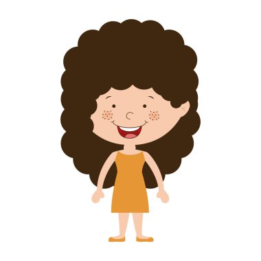 İzole kız çizgi film tasarım