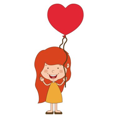 İzole kız çizgi film tasarım