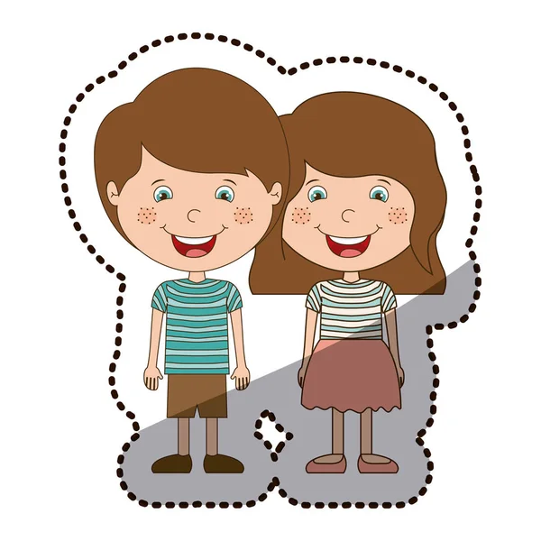 Isolated boy and girl cartoon design — Stock Vector