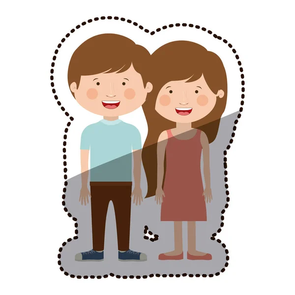 Isolated boy and girl cartoon design — Stock Vector