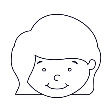 İzole kız çizgi film tasarım