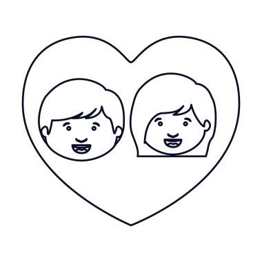 İzole erkek ve kız çocuk karikatür tasarım