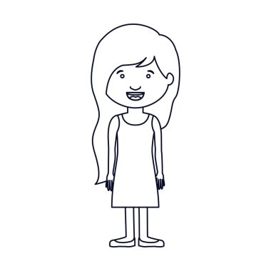 İzole kız çizgi film tasarım