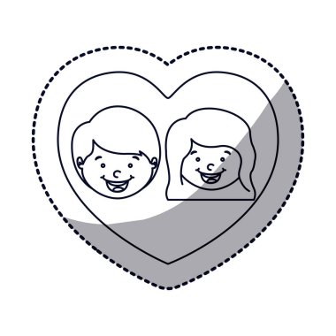 İzole erkek ve kız çocuk karikatür tasarım