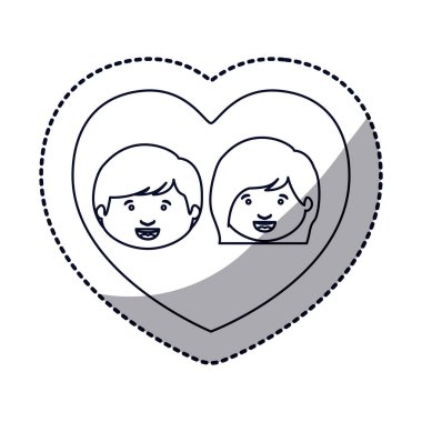 İzole erkek ve kız çocuk karikatür tasarım