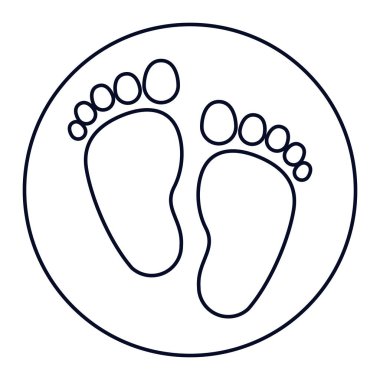 İzole bebek ayak basmak tasarım