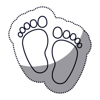 İzole bebek ayak basmak tasarım