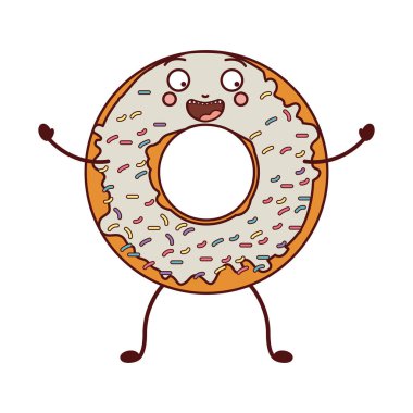 İzole çörek dekore edilmiş tasarım