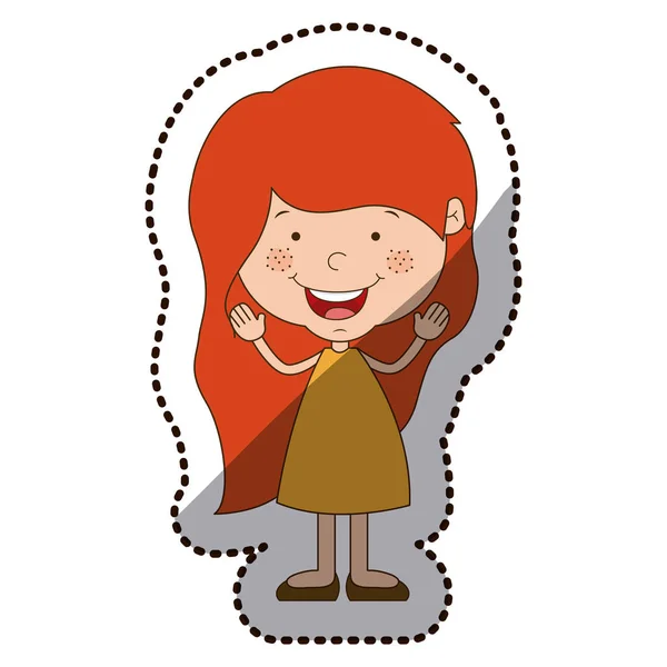 Isolated girl cartoon design — Stock Vector