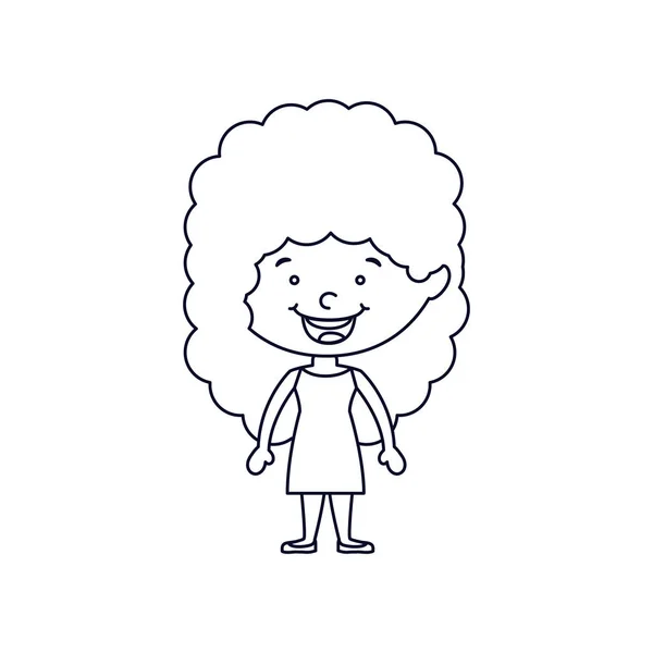 孤立的女孩卡通设计 — 图库矢量图片