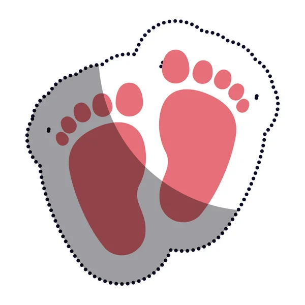 孤立した赤ちゃんの足の印刷デザイン — ストックベクタ