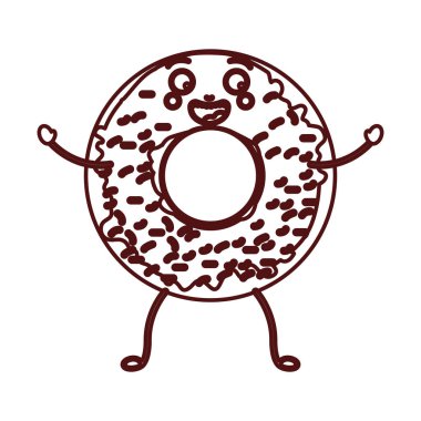 İzole çörek dekore edilmiş tasarım