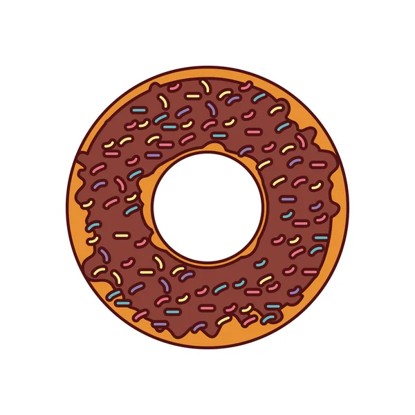 Donut diseño decorado aislado — Vector de stock