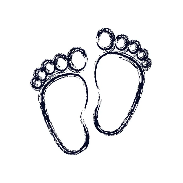 Geïsoleerde baby-foot print ontwerp — Stockvector