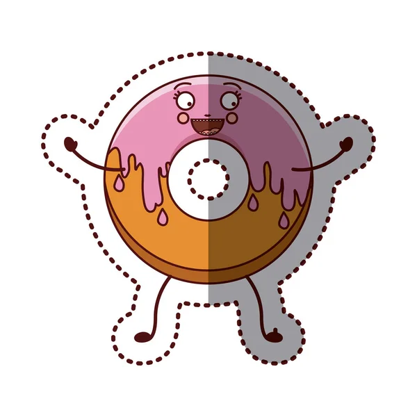 Isolierte Donut dekoriert Design — Stockvektor