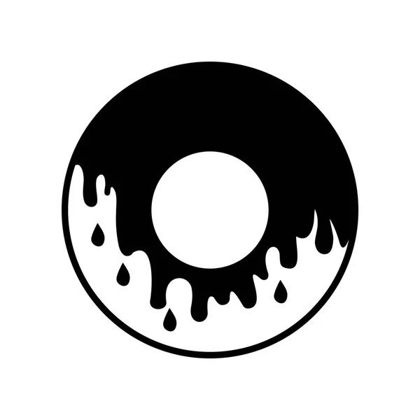 Ізольований прикрашений дизайн пончика — стоковий вектор