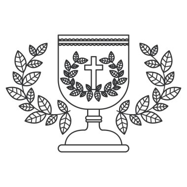 Din Kupası ve çelenk izole